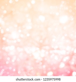 Coral Pink Bokeh Background. Christmas Background