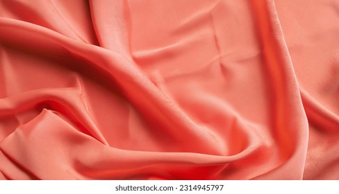 coral salmon silk texture background, High quality photo - Shutterstock ID 2314945797