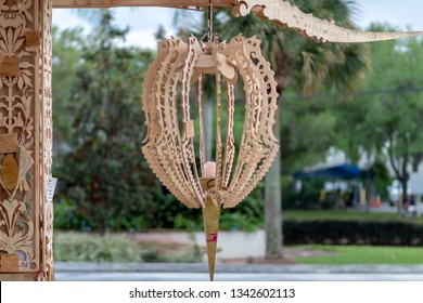 Coral Springs, Florida USA - March 17, 2019: Wooden Temple Of Memory Of Victims Marjory Stoneman Douglas High School Students In Coral Springs, FL