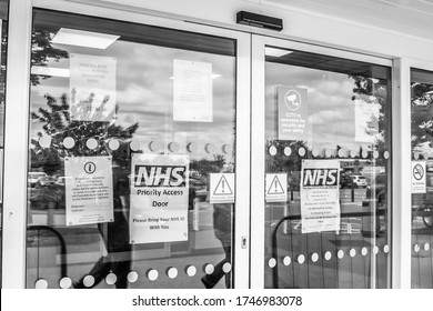 CORBY/ENGLAND- 7 MAY 2020: NHS Priority Access Door At Asda