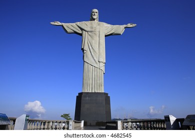 Corcovado Christ Redeemer In Rio De Janeiro Brazil