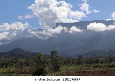 Corcovado Hill, At Ubatuba, Sao Paulo, Brazil, Between Clouds In A Sunny Winter Day