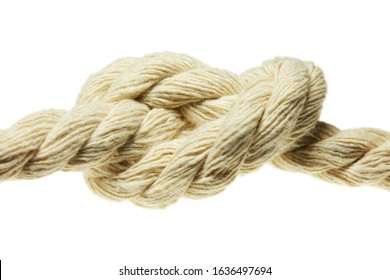 A cord with a knot against white background. - Shutterstock ID 1636497694