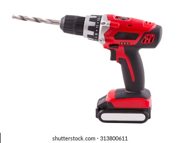 Cordless drill isolated on white background - Shutterstock ID 313800611