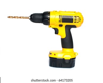 Cordless Drill Isolated On White