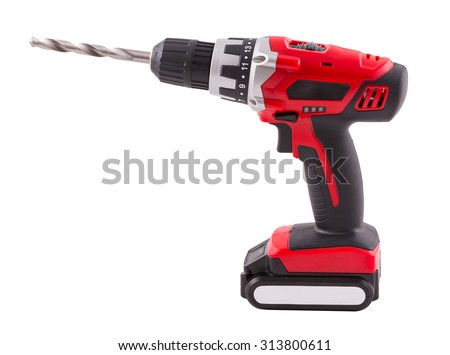 Cordless drill isolated on white background