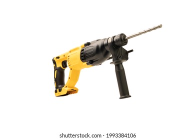 Cordless hammer drill with Depth Gauge ,Power Tool isolated on white background - Powered by Shutterstock