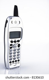 A Cordless Home Phone Isolated On A White Background.