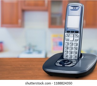 Cordless Phone With Cradle On White Background