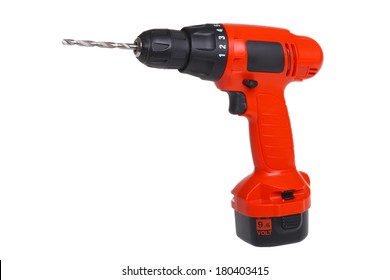 Cordless Power Drill Tool, Cutout, Isolated On White Background