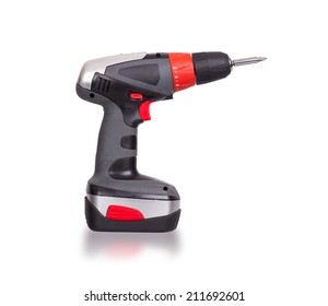 Cordless Screwdriver Or Power Drill Isolated On A White Background