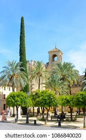 Cordoba, Andalusia / Spain: 04/30/2016:  The plaza at the entrance to the Alcazar of the Christian Monarchs in Córdoba. - Shutterstock ID 1086840020