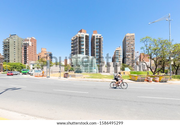 Cordoba Argentina December 6,\
2019 Renovation works in Spain square located in the center of the\
city is the most important round of Cordoba. Shoot on December 6,\
2019