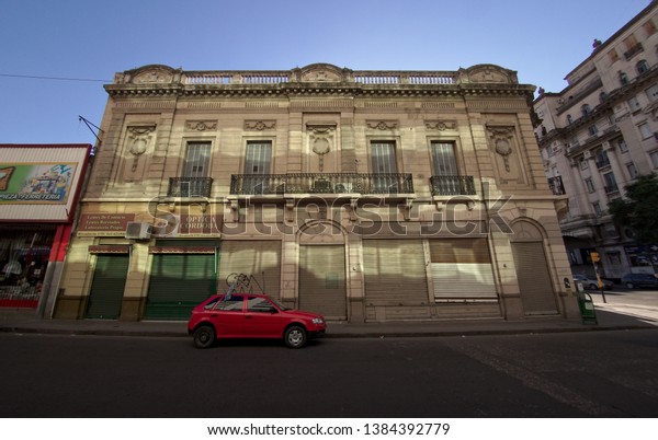 Cordoba City, Cordoba, Argentina - 2019: A\
traditional house near the downtown district displays the typical\
architectonic style of this\
city.