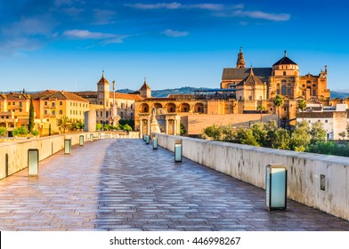Cordoba, Spain, Andalusia. Roman Bridge on Guadalquivir river and The Great Mosque (Mezquita Cathedral) - Shutterstock ID 446998267