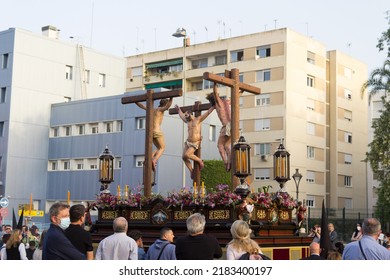 Cordoba, Spain - Apr, 15, 2022: Semana Santa Holy Festival (Easter Procession) In Cordoba, Spain.