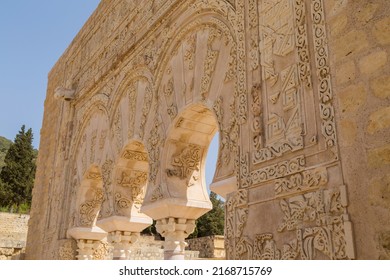CORDOBA, SPAIN - August 11, 2021 - Palace of Medina Azahara, arab city founded in the year 936 by Abderraman III about 8 km from Cordoba, Andalusia, Spain