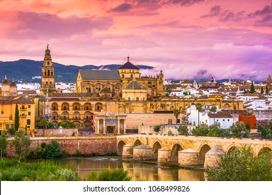 Cordoba, Spain at the Mosque-Cathedral and Roman Bridge. - Shutterstock ID 1068499826