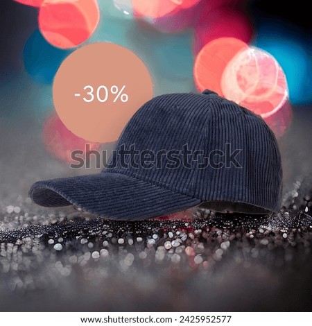 Corduroy Baseball Cap Men Women Casual Outdoor Sports Hats Fashion Snapback Hat with 30 percent off logo bokeh effect on background