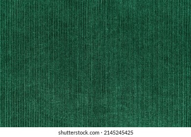 Corduroy Fabric Texture, Green Textile Background