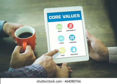 Core Values Concept on Tablet PC Screen