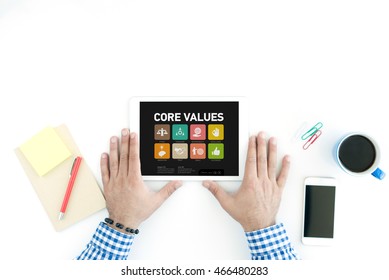 Core Values Concept on Tablet PC Screen