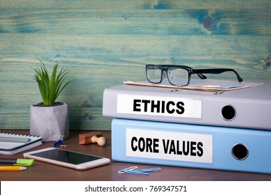 core values and ethics. Successful business and career background.