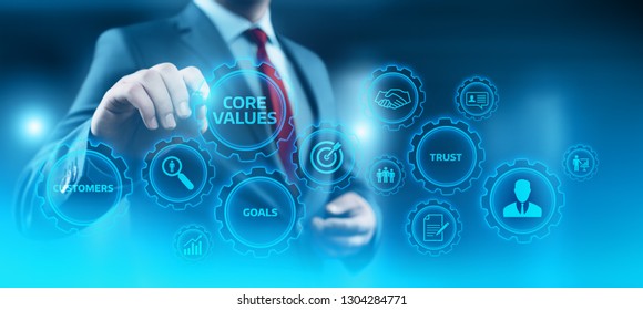 Core Values Responsibility Ethics Goals Company concept.