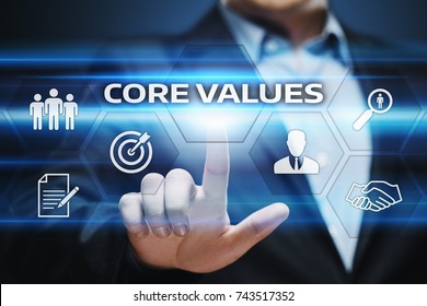 Core Values Responsibility Ethics Goals Company concept.