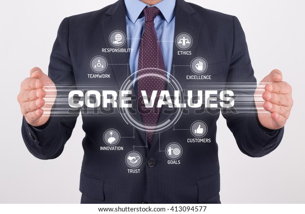 Core Values Technology Communication Touchscreen Futuristic Stock Photo ...