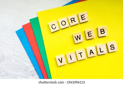 Core Web Vitals sign made with tile letters. SEO term, new ranking signal - Shutterstock ID 1961096113
