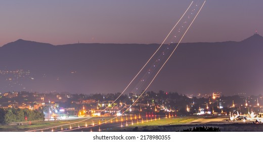 Corfu Airport By Night, Plane Taking Off