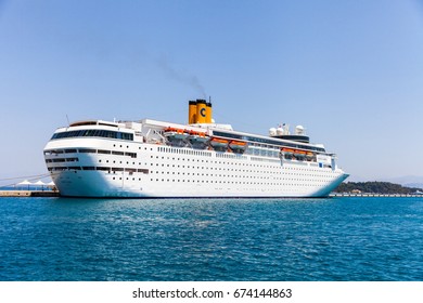 Corfu (Greece) July 2nd 2017. Costa Cruises Neoclassica ship in the greek harbor.