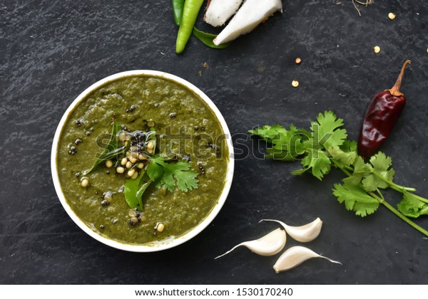 Coriander mint Chutney is delicious and spicy\
chutney prepared from fresh mint\
leaves