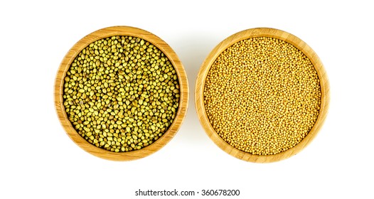 Coriander seeds and yellow mustard seeds isolated on white. - Powered by Shutterstock