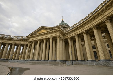 Corinthian Colonnade of the Kazan Cathedral in St. Petersburg Russia - August 6, 2020