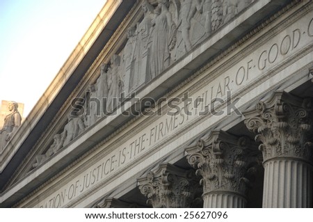 Corinthian columns on a government building in New York City