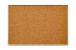 Cork Board As A Background Texture Material. Copy Space. Isolated On White