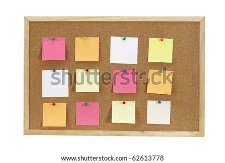 Cork board with various note papers