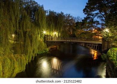 Cork City, County Cork, Ireland - Oct 25, 2021: View Of The Alumni Bridge At University College Cork (UCC) In The Evening, Next To Fitzgerald Park