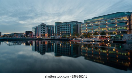 Cork City River Reflection At Dusk