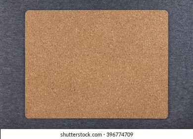 cork mat isolated on gray background, smalll natural shadow underneath