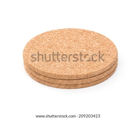 Cork mat on white background