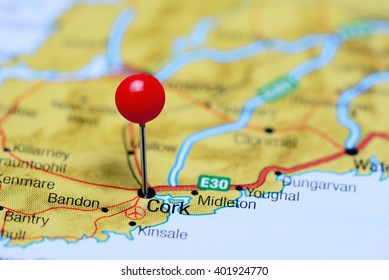 Cork Pinned On A Map Of Ireland
