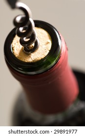 Cork Screw In Wine Cork