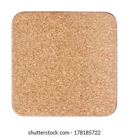 Cork Table Coaster Isolated On White