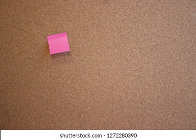 Corkboard, Bulletin Board With A Wooden Frame. One Pink Sticker On Corkboard - Image