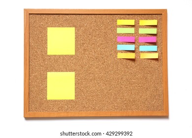 Corkboard With Paper Placed On White Background