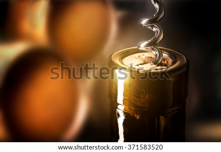 Corkscrew in a bottle