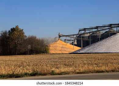 Corn Being Stock Piled At A Storage Facility. 